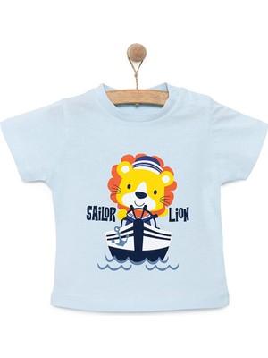 HelloBaby Basic Erkek Gemici Aslan Baskılı T-Shirt Erkek Bebek