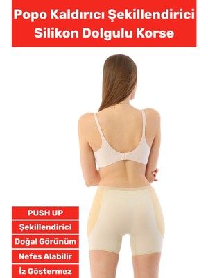 Wintoup Özel Kaymaz Iç Göstermez Push Up Popo Kaldırıcı Şekillendirici Yandan Destekli Dolgulu Şort Korse