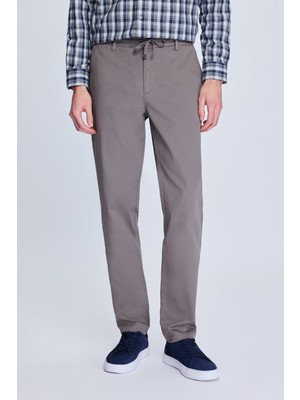 Hatem Saykı Gri Dinamik Fit Desenli Yandan Cepli Casual Jogger Pantolon