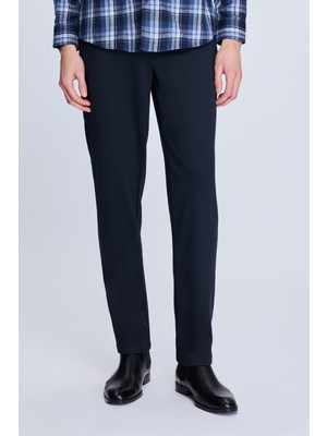 HTML Lacivert Dinamik Fit Desenli Yandan Cepli Casual Jogger Pantolon