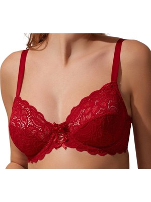 Nurteks Nurteks 1050 Kadın Balenli Dantelli Toparlayıcı Sütyen