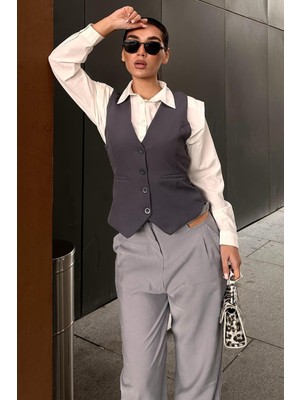 Madmext Gri Kadın Yelek MG2332