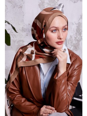 Sütlü Kahve Damla Desen Royal Şal