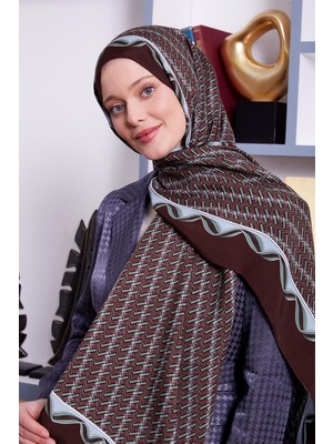 Acı Kahve Labirent Desen Royal Şal