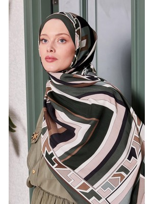 Haki Geometrik Desen Royal Şal