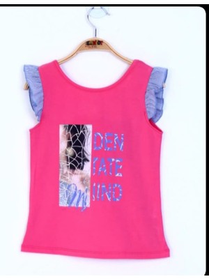 Toontoy Kız Çocuk Yazı Baskılı Tişört