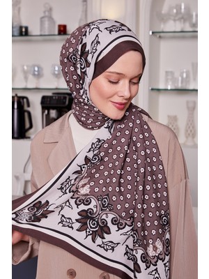 Vizon Papatya Desen Royal Şal