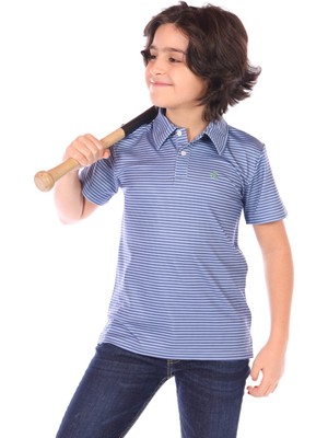 Toontoy Erkek Çocuk Çizgili Göğsü Nakışlı Tişört