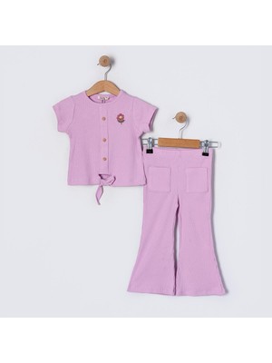 Magu Pamuklu Kız Çocuk Ispanyol Paça Fırfır Ikili Takım