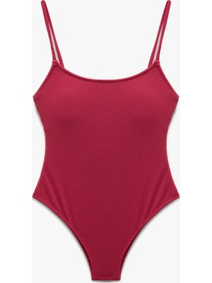 Koton Astarlı Hafif Destekli Dokulu Ince Askılı Fit Mayo