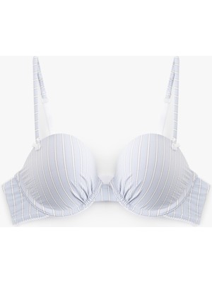 Koton Çizgili Ekstra Dolgulu Destekli Sütyen
