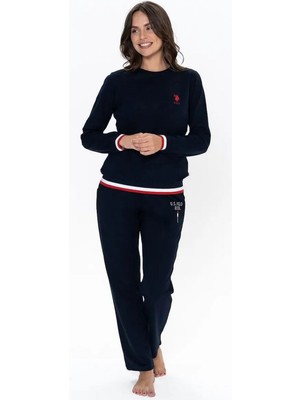 U.S. Polo Assn. 20110 Kadın Uzun Kollu Bisiklet Yaka Rahat Ev Giyim-Lacivert