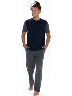 U.S. Polo Assn. 18898 Erkek Kısa Kollu Bisiklet Yaka Pijama Takımı-Lacivert