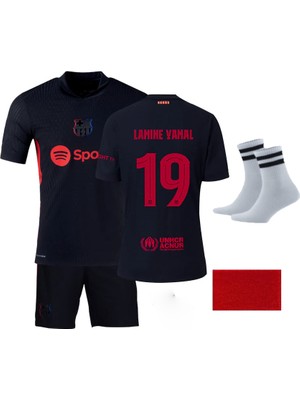 Atlas Global Barcelona Lamine Yamal Çocuk Futbol Forma 4'lü Set Forma+Şort+Çorap+Bileklik
