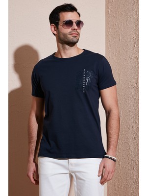 Buratti Bisiklet Yaka Pamuklu Slim Fit T Shirt Erkek T Shirt 541QUINT