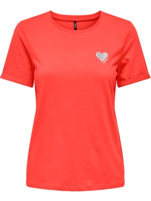 Only Onlkita  Pamuk Regular Fit Bisiklet Yaka T Shirt Bayan T Shirt 15244714