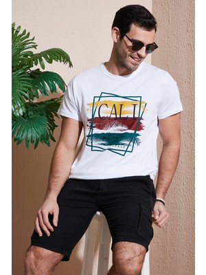 Buratti Pamuklu Slim Fit Bisiklet Yaka T Shirt Erkek T Shirt 541CALIFORNIA24