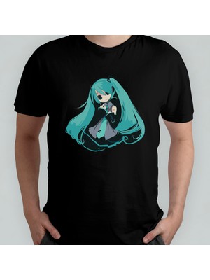 Pixxa Hatsune Miku %100 Pamuklu Bisiklet Yaka T-Shirt Model 6