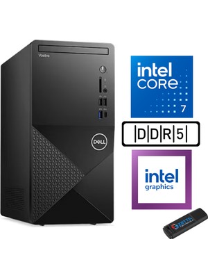 Dell Vostro 3030 mt Intel Core I7 12700 48GB Ddr5 2tb SSD Windows 11 Pro Intel® UHD Graphics 730 Masaüstü Bilgisayar N3030I7EMEAP24 + Zetta USB Bellek