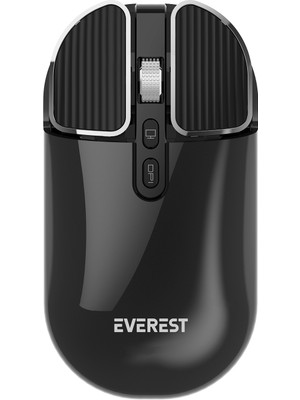 Everest SM-620 2in1 Bluetooth+2,4ghz Şarjlı Siyah Süper Sessiz Mobil-Tv-Pc Destekli Kablosuz Mouse