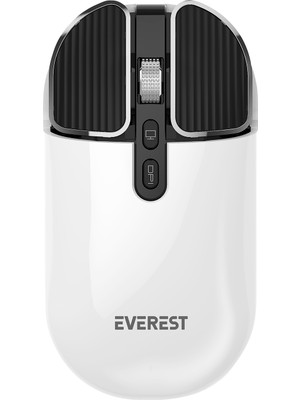 Everest SM-620 2in1 Bluetooth+2,4ghz Şarjlı Beyaz Süper Sessiz Mobil-Tv-Pc Destekli Kablosuz Mouse 