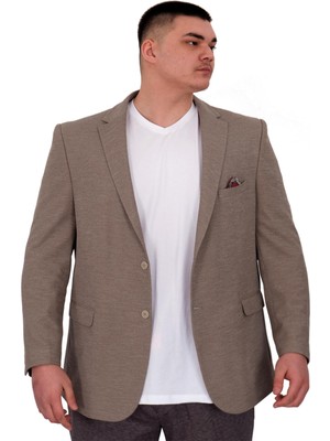 Mode Xl Büyük Beden Erkek Ceket Blazer Britanya 23028 Vizon