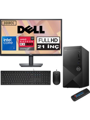 Dell Vostro 3030 mt Intel Core I7 12700 32GB Ddr5 4tb SSD 21.5" Fhd Ubuntu Amd RX550-4GB Masaüstü Bilgisayar 21N3030I7RX550U20 + Zetta USB Bellek