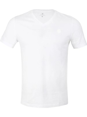 Lumberjack CT106 V Nk T-Sh 5fx V Yaka Kırık Beyaz Erkek Kısa Kol T-Shirt 101939410