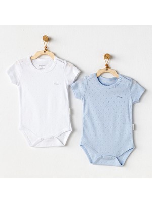 Andywawa Bebek Body 2 Parça Short Sleeve Body Jacquard Basic AC25554