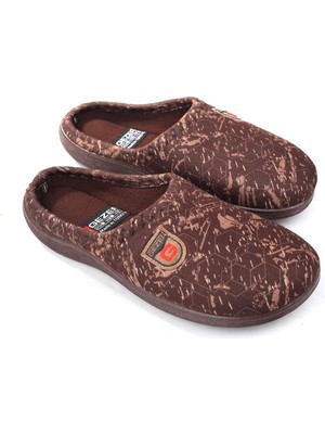 Gezer 15902 Erkek Günlük Kahverengi Kışlık Halı Misafir Terliği