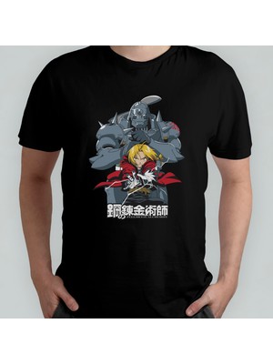 Pixxa Fullmetal Alchemist Edward Elric Unisex %100 Pamuklu Bisiklet Yaka T-Shirt Model 3