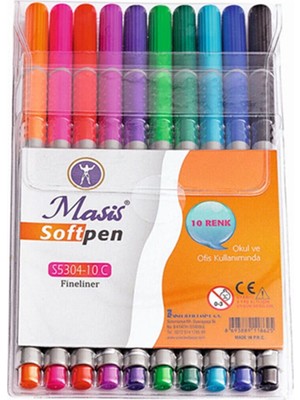 Masis Fineliner Softpen Kalem 10 Renk