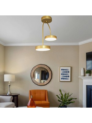 Janin Ledli Modern 2li Avize Enerji Tasarruflu 3 Renk Işık Oturma Odası Mutfak Cafe Hol Çocuk Odası