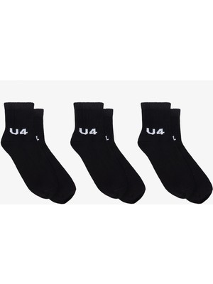 UNITED4 3'lü Logosuz Unisex Beyaz Çorap.SYH