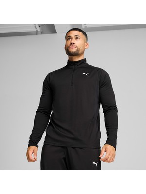 Puma Tad Tech Fabric Mix 1/4 Zip Erkek Siyah Sweatshirt.01