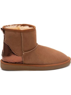 Pegia Hakiki Süet İçi Kürk Arkası Deri Bayan Kısa 191074 Taba