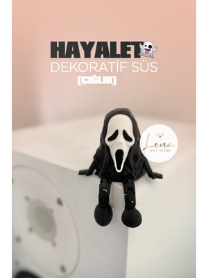Oturan Hayalet Scream Çığlık Hareketli Figür - Oto Aksesuarı - Araç Süsü (Çift Taraflı Bantlı)