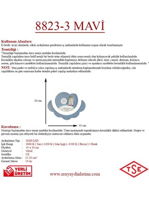 Eray Aydınlatma 8823-3 Plofonyer LED 3 Renk Çocuk Avize
