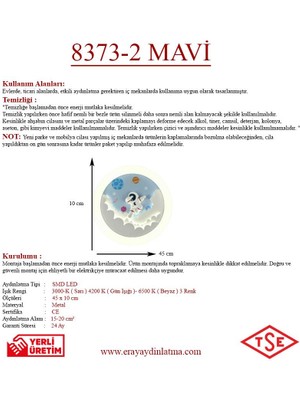 Eray Aydınlatma 8373-2 Plofonyer LED 3 Renk Çocuk Avize