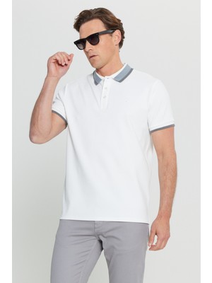 Pamuklu Slim Fit Dar Kesim Polo Yaka Esnek Tişört