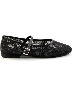 Bambi Siyah Dantel  Kadın Espadril K01246152213