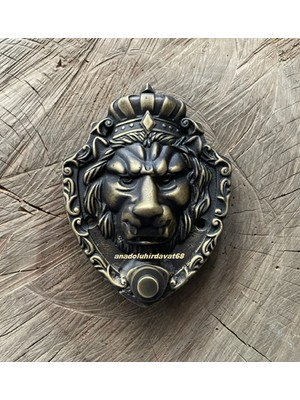 Dmr Kral Aslan Zil Antik Sarı Pirinç Kapı Zil Düğmesi Antik Zil Düğmesi