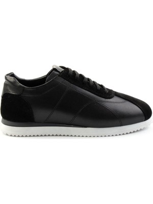 Bambi Siyah Süet  Deri Erkek Sneaker E01440030102