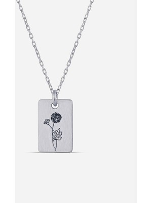 Meks Jewels Gümüş Kasım Ayı Doğum Çiçeği Kasımpatı Kolyesi