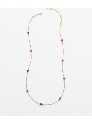 2,85 Karat Doğal Yakut Taşlı Gümüş Serenity Kolye