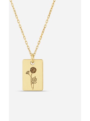 Meks Jewels Gümüş Kasım Ayı Doğum Çiçeği Kasımpatı Kolyesi