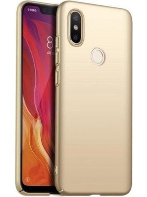 Mi Max 3 Uyumlu Sert Rubber Silikon Kılıf (Altın Rengi)
