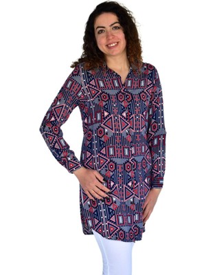 Kadın Nokta Desen Viscon Gömlek BGL-ST04242