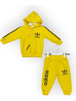 Woops Baby Marka Baskılı Addas Desen Kapşonlu Fermuarlı Ikili Takım  1-5 Yaş