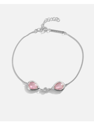 Meks Jewels Pembe Quartz Renkli Taşlı Gümüş Bileklik
